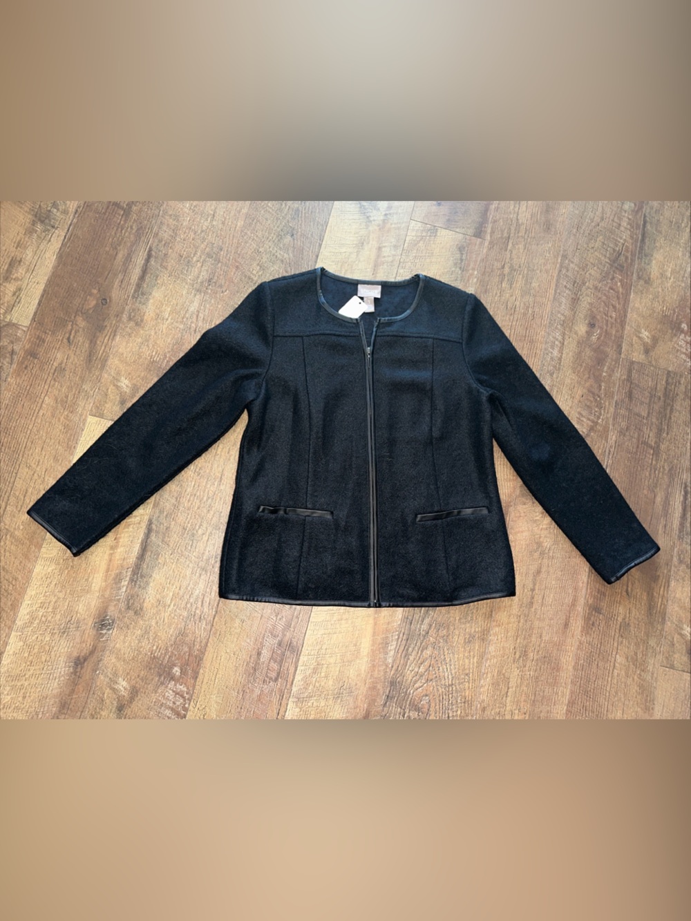 Chico's Black Zip-Front Lightweight Jacket
